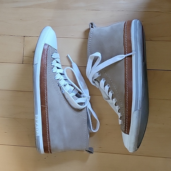 Prada Tan Suede High top sneakers - 5.5 - Picture 4 of 8